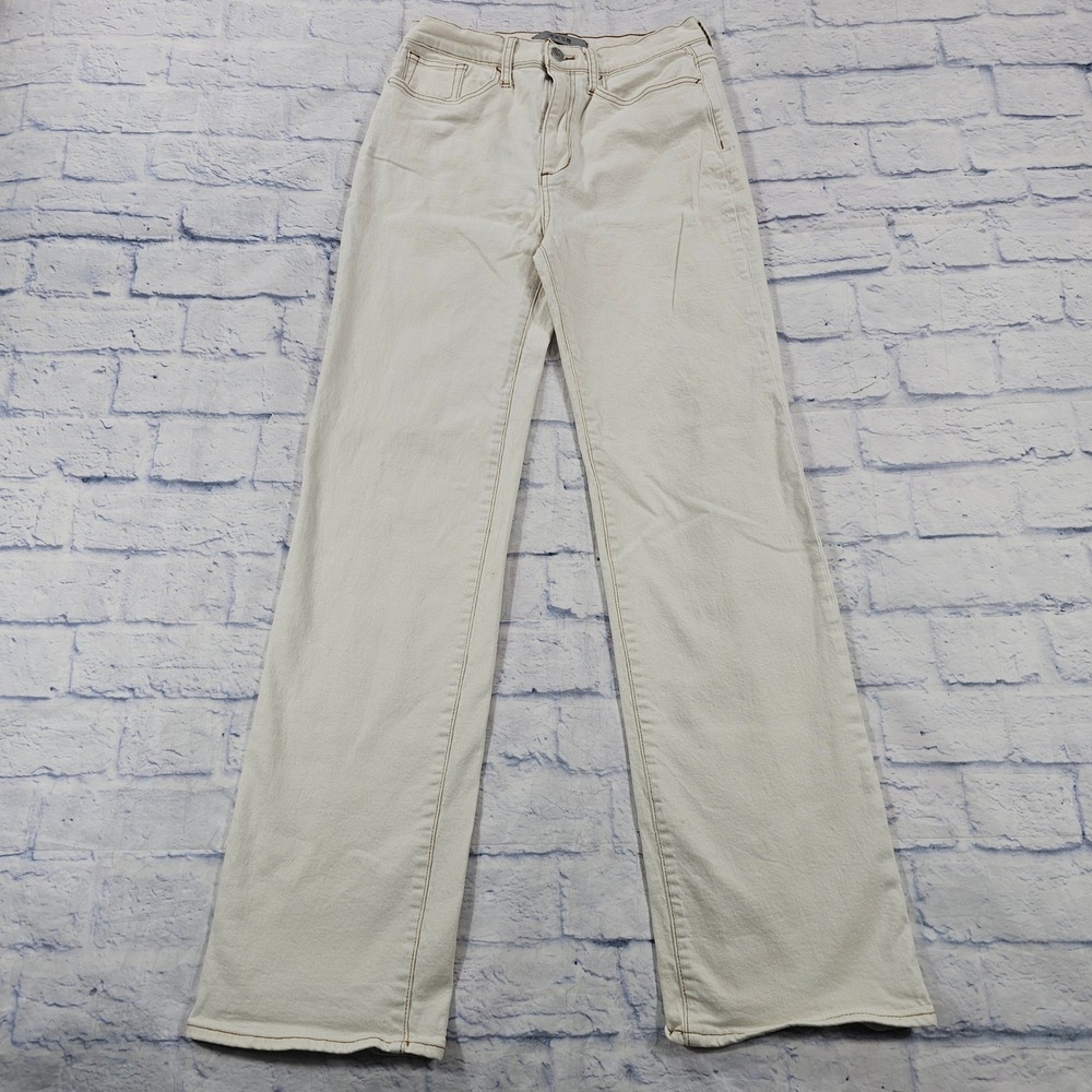 Joes Jeans Straight Leg Jeans WOMEN 29 Cream High Rise Ecru Stitch Denim